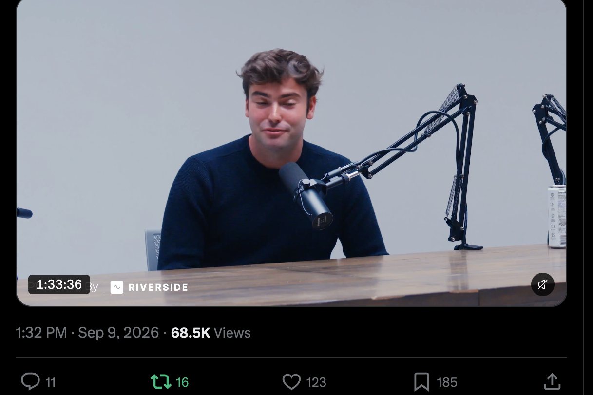 Grant Owen podcast clip on X with 68.5K views