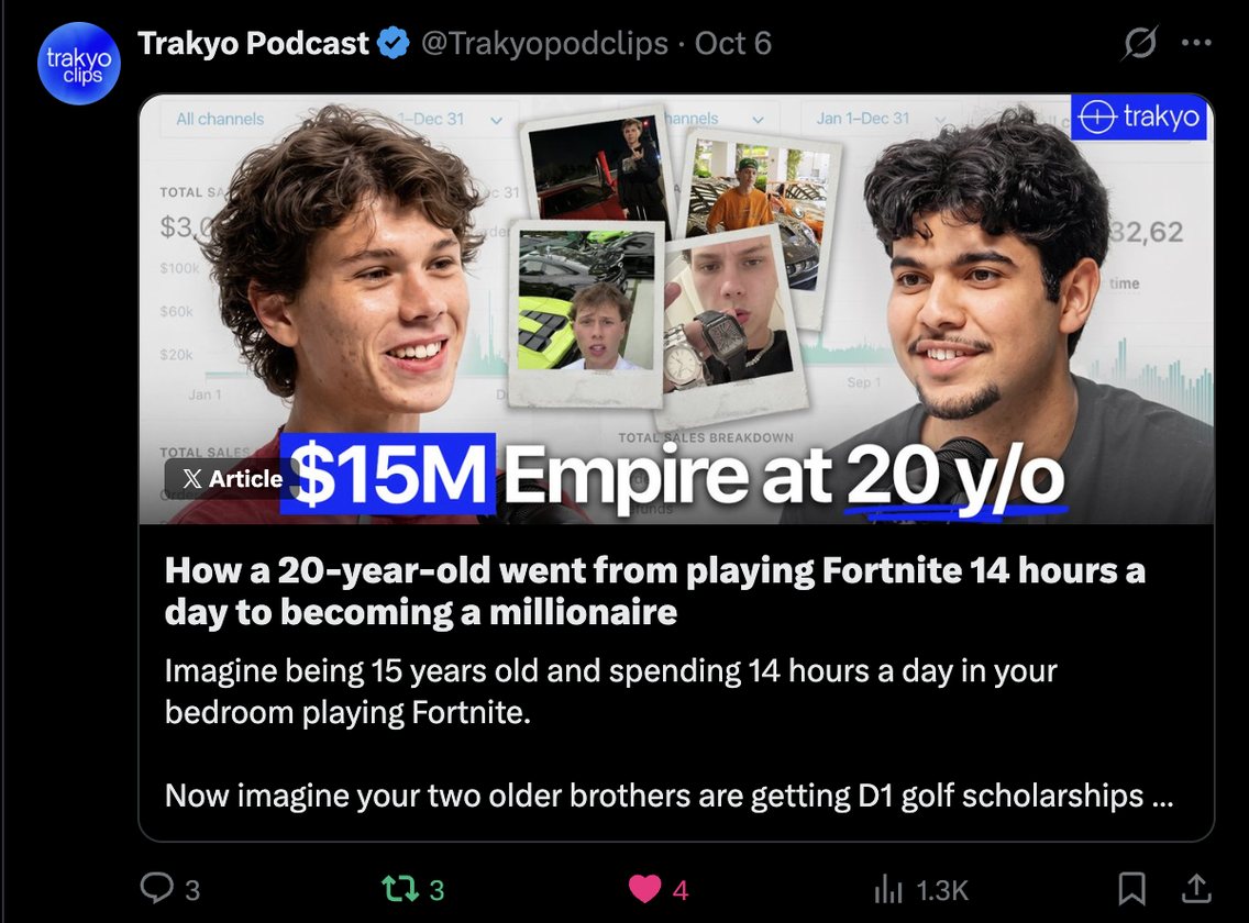 Trakyo Podcast X Article with custom banner design